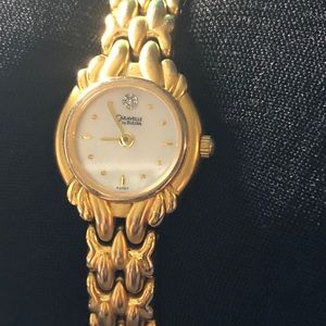 Carvelle by Bulova ladies gold tone watch